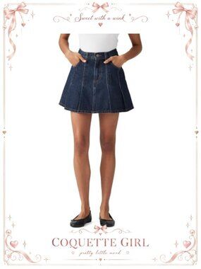 Pleated Mini Skirt Mid Rise A-Line Casual Solid